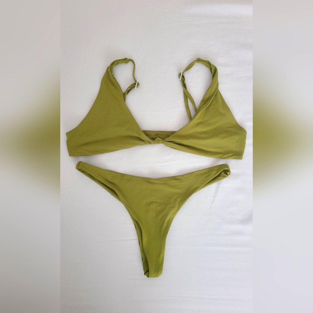 Free People x Toast Swim Green Bikini Set